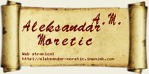 Aleksandar Moretić vizit kartica